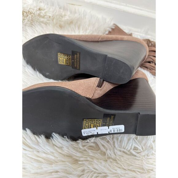 Jeffrey Campbell Suede Tassel Wedge Ankle Boot SZ 8 Brown - Picture 5 of 6
